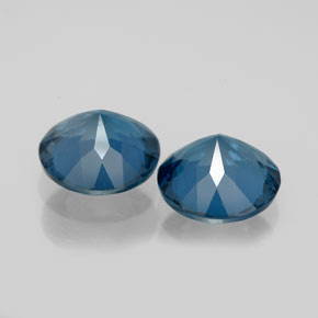 Gemas de topacio azul natural de  ct, corte redondo, VVS