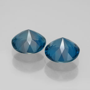 Gemas de topacio azul natural de  ct, corte redondo, VVS