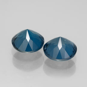 Gemas de topacio azul natural de  ct, corte redondo, VVS