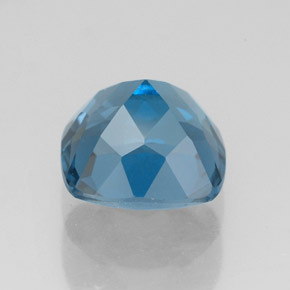 Topacio azul natural de 2,92 ct, corte cojín, VVS