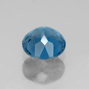 Topacio azul natural de 1,64 ct, corte redondo, VVS