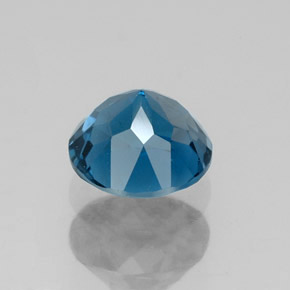 Topacio azul natural de 1,81 ct, corte redondo, VVS