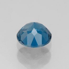 Topacio azul natural de 1,79 ct, corte redondo, VVS