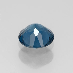 Topacio azul natural de 1,39 ct, corte redondo, VS