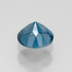 Topacio azul natural de 1,75 ct, corte redondo, VS