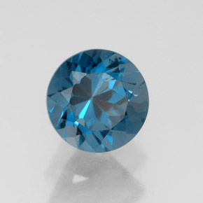 Topacio azul natural de 1,97 ct, corte redondo, VS-SI