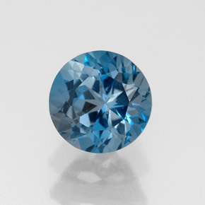 Topacio azul natural de 1,98 ct, corte redondo, VS