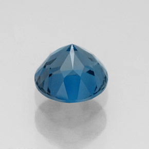 Topacio azul natural de 1,82 ct, corte redondo, VVS