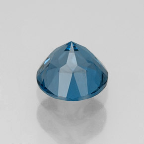 Topacio azul natural de 1,89 ct, corte redondo, VVS