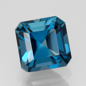Topacio azul natural de 2,49 ct, corte esmeralda, VVS-VS