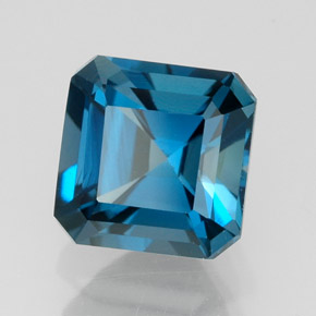 Topacio azul natural de 2,49 ct, corte esmeralda, VVS-VS