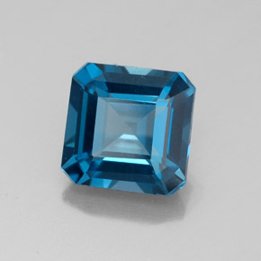 Topacio azul natural de 2,20 ct, corte esmeralda, VVS