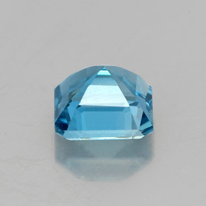 Topacio azul natural de 1,23 ct, corte esmeralda, VVS