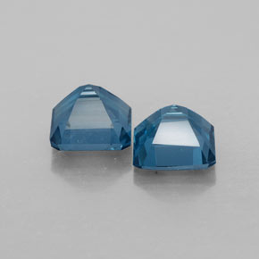 Gemas de topacio azul natural de  ct, corte esmeralda, VVS