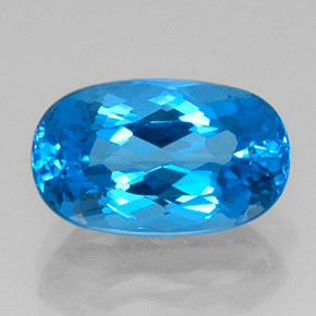 Topacio azul natural de 9,66 ct, corte óvalo, IF