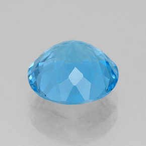 Topacio azul natural de 3,28 ct, corte redondo, VVS