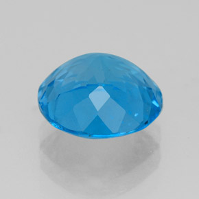 Topacio azul natural de 3,34 ct, corte redondo, VS