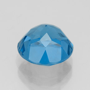 Topacio azul natural de 3,75 ct, corte redondo, VVS
