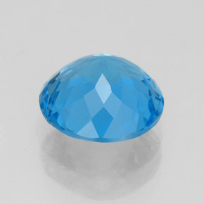 Topacio azul natural de 3,31 ct, corte redondo, VS-SI