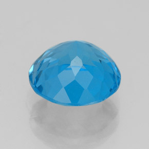 Topacio azul natural de 3,57 ct, corte redondo, VVS