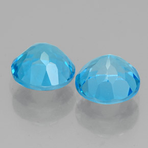 Gemas de topacio azul natural de  ct, corte redondo, VVS-VS