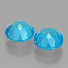 Gemas de topacio azul natural de  ct, corte redondo, VVS