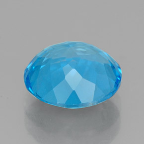 Topacio azul natural de 3,45 ct, corte redondo, VVS