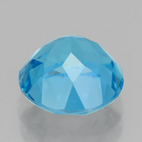 Topacio azul natural de 3,55 ct, corte redondo, VVS