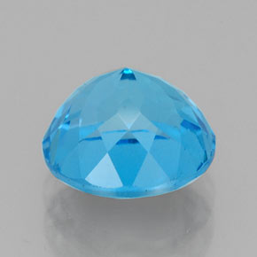 Topacio azul natural de 2,91 ct, corte redondo, VS