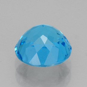Topacio azul natural de 2,65 ct, corte redondo, VVS