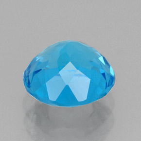 Topacio azul natural de 2,44 ct, corte redondo, VVS