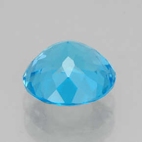 Topacio azul natural de 2,34 ct, corte redondo, VS