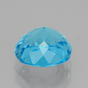 Topacio azul natural de 2,48 ct, corte redondo, VVS