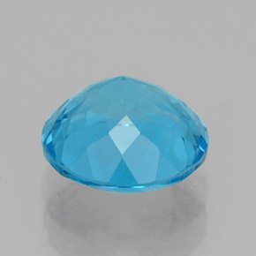 Topacio azul natural de 2,39 ct, corte redondo, VVS