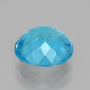 Topacio azul natural de 2,32 ct, corte redondo, VVS