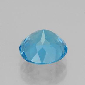 Topacio azul natural de 2,46 ct, corte redondo, VVS