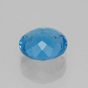 Topacio azul natural de 2,14 ct, corte redondo, VVS-VS