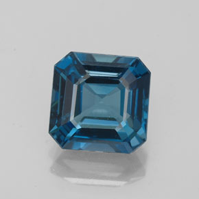 Topacio azul natural de 2,89 ct, corte esmeralda, VVS-VS