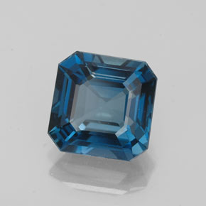 Topacio azul natural de 2,89 ct, corte esmeralda, VVS-VS