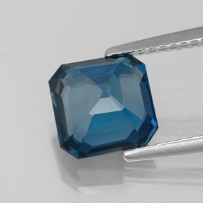 Topacio azul natural de 2,89 ct, corte esmeralda, VVS-VS
