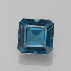 Topacio azul natural de 2,63 ct, corte esmeralda, VVS-VS