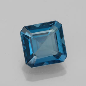 Topacio azul natural de 2,63 ct, corte esmeralda, VVS-VS