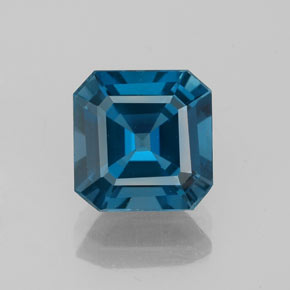 Topacio azul natural de 2,41 ct, corte esmeralda, VVS