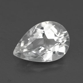 Topacio blanco natural de 3,36 ct, en forma de pera, VVS