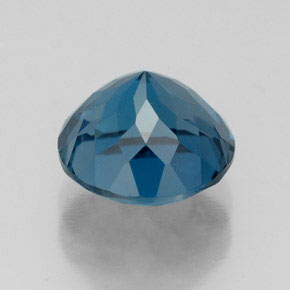 Topacio azul natural de 2,85 ct, corte redondo, VVS-VS