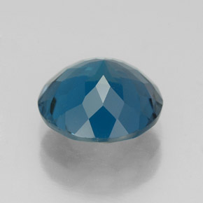 Topacio azul natural de 3,15 ct, corte redondo, VVS