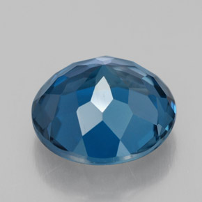Topacio azul natural de 3,38 ct, corte redondo, VVS-VS