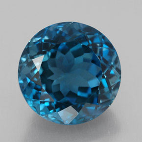 Topacio azul natural de 3,75 ct, corte redondo, VVS-VS