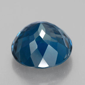 Topacio azul natural de 3,75 ct, corte redondo, VVS-VS