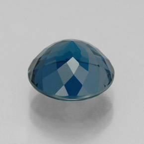 Topacio azul natural de 3,36 ct, corte redondo, VS